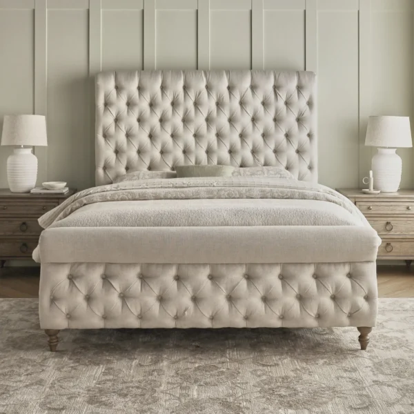 BF Luxury Upholstery Tufted Bed king Size Front Look
